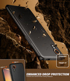NEWZEROL Matte Hülle + 2 Stück Displayschutz Kompatibel für Samsung Galaxy Xcover 7, Kratzfest 9 Härtegrad Hochauflösend Hartglas, Weiche Matte Hülle - Schwarz