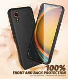 NEWZEROL Matte Hülle + 2 Stück Displayschutz Kompatibel für Samsung Galaxy Xcover 7, Kratzfest 9 Härtegrad Hochauflösend Hartglas, Weiche Matte Hülle - Schwarz