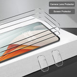 Orzero Compatible for OnePlus Nord N100 Phone 3 Pack Tempered Glass Screen Protector+ 2 Pack Flexible Glass Camera Lens Protector, HD Bubble-Free (Lifetime Replacement)
