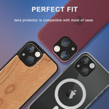 (2 Pack) Orzero Premium Camera Lens Protector Compatible for iPhone 13 Mini, iPhone 13, Metal and Flexible Glass HD Anti-Scratch Full Coverage Bubble-Free (Lifetime Replacement) - Black