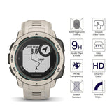 (3 Pack) Orzero Compatible for Garmin Instinct Smartwatch Tempered Glass Screen Protector, 2.5D Arc Edges 9 Hardness HD Anti-Scratch Bubble-Free (Lifetime Replacement)