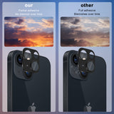 (2 Pack) Orzero Premium Camera Lens Protector Compatible for iPhone 13 Mini, iPhone 13, Metal and Flexible Glass HD Anti-Scratch Full Coverage Bubble-Free (Lifetime Replacement) - Black