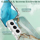 NEWZEROL Compatible with Samsung Galaxy S22 Case, Glossy Soft Glitter Marble TPU Shockproof Bumper Scratch-Proof Skin Phone Cover, White Gray Gold