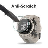 (3 Pack) Orzero Compatible for Garmin Instinct Smartwatch Tempered Glass Screen Protector, 2.5D Arc Edges 9 Hardness HD Anti-Scratch Bubble-Free (Lifetime Replacement)