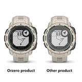 (3 Pack) Orzero Compatible for Garmin Instinct Smartwatch Tempered Glass Screen Protector, 2.5D Arc Edges 9 Hardness HD Anti-Scratch Bubble-Free (Lifetime Replacement)