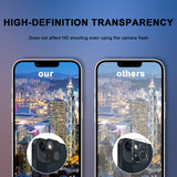 (2 Pack) Orzero Premium Camera Lens Protector Compatible for iPhone 13 Mini, iPhone 13, Metal and Flexible Glass HD Anti-Scratch Full Coverage Bubble-Free (Lifetime Replacement) - Black