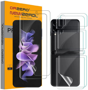 (Upgraded Version) NEWZEROL 2 Sets Compatible for Samsung Galaxy Z Flip 3 5G Soft TPU Screen Protector, Premium Quality Edge to Edge (Full Coverage) High Definition Bubble-Free (Lifetime Replacement)