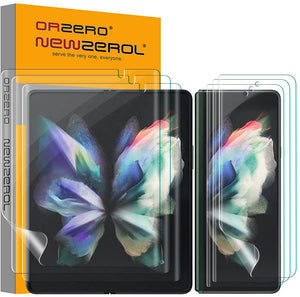 (Upgraded on August 25th) NEWZEROL 3 Sets Compatible for Samsung Galaxy Z Fold 3 5G Soft TPU Screen Protector, with Camera Notch Premium Quality Full Coverage High Definition Bubble-Free (Lifetime Replacement)