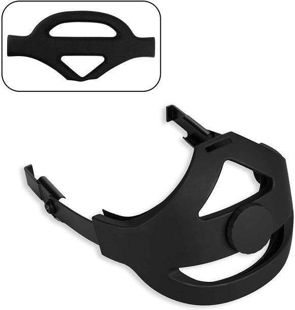 NEWZEROL 1 Set Headband with 2 Head Cushion Compatible for Meta Quest, Oculus Quest. Exchangeable Adjustable Protective Strap - Black