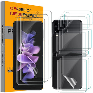(Upgraded Version) NEWZEROL 3 Sets Compatible for Samsung Galaxy Z Flip 3 5G Soft TPU Screen Protector, Premium Quality Edge to Edge (Full Coverage) High Definition Bubble-Free (Lifetime Replacement)