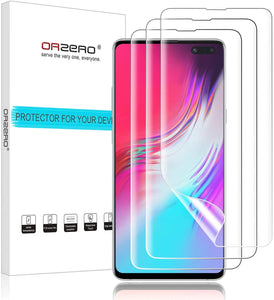 (3 Pack) Orzero Compatible for Samsung Galaxy (S10 5G 6.7 inch) HD (Premium Quality) Edge to Edge (Full Coverage) Screen Protector, Anti-Scratch Bubble-Free (Lifetime Replacement)