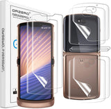 (2SET 8PCS) Orzero Soft Screen Protector and Back Protector Compatible for Motorola Razr 5G, High Definition Anti-Scratch Bubble-Free (Lifetime Replacement)