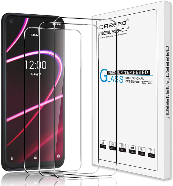 (3 Pack) Orzero Tempered Glass Screen Protector Compatible for T-Mobile Revvl 5G 2020 Release (Not Fits for T-Mobile REVVL V+ 5G 2021), 9 Hardness HD Anti-Scratch (Lifetime Replacement)