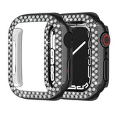(2 Pack) Orzero Compatible for Apple Watch Series 7 45mm Case, Rhinestone Bling Frame Full Sides Protective Cover Scratch Resistant Shock Absorbing Ultra Slim - Gold