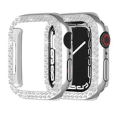 (2 Pack) Orzero Compatible for Apple Watch Series 7 45mm Case, Rhinestone Bling Frame Full Sides Protective Cover Scratch Resistant Shock Absorbing Ultra Slim - Gold