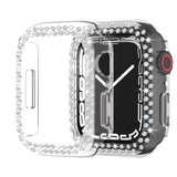 (2 Pack) Orzero Compatible for Apple Watch Series 7 45mm Case, Rhinestone Bling Frame Full Sides Protective Cover Scratch Resistant Shock Absorbing Ultra Slim - Gold