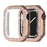 (2 Pack) Orzero Compatible for Apple Watch Series 7 45mm Case, Rhinestone Bling Frame Full Sides Protective Cover Scratch Resistant Shock Absorbing Ultra Slim - Gold