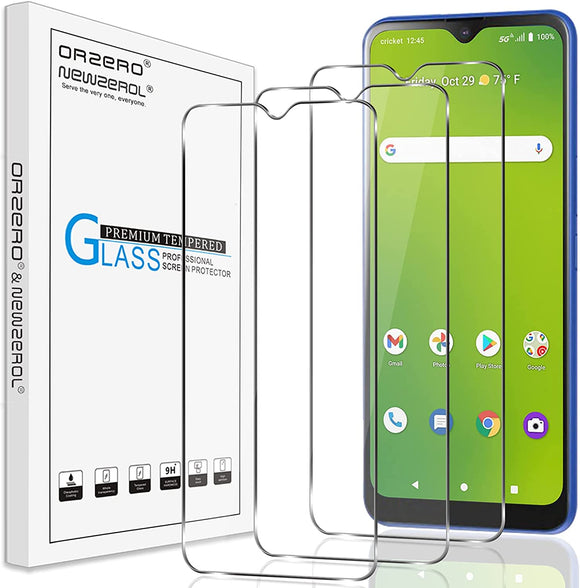 (3 Pack) Orzero Compatible for Cricket Dream 5G, AT&T Radiant Max 5G (6.82 inch) Screen Protector, Tempered Glass 2.5D Arc Edges 9 Hardness HD Bubble-Free (Lifetime Replacement)
