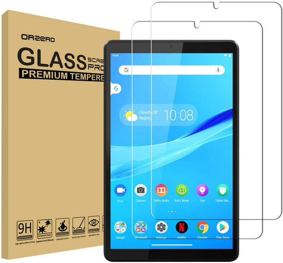 (2 Pack) Orzero Tempered Glass Screen Protector Compatible for Lenovo Tab M8 (8 inch), 9 Hardness HD (Lifetime Replacement)