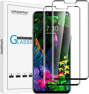 (2 Pack) Orzero Tempered Glass Screen Protector Compatible for LG G8 Thinq, (3D Curved Edge) 9 Hardness HD Anti-Scratch (Case friendly)(Smaller Version) (Lifetime Replacement)
