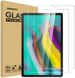 (2 Pack) Orzero Compatible for Samsung Galaxy Tab S5e (T725, T720), Tab S6 10.5 inch 2019 Tempered Glass Screen Protector, 9 Hardness HD Anti-Scratch Full-Coverage (2.5D Arc Edges) (Lifetime Replacement)