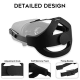 NEWZEROL 1 Set Headband with 2 Head Cushion Compatible for Meta Quest, Oculus Quest. Exchangeable Adjustable Protective Strap - Black