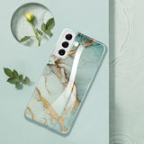 NEWZEROL Compatible with Samsung Galaxy S22 Case, Glossy Soft Glitter Marble TPU Shockproof Bumper Scratch-Proof Skin Phone Cover, White Gray Gold